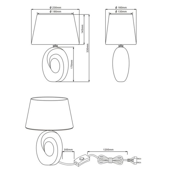 Candeeiro de mesa moderna Dourado e Preto Taba