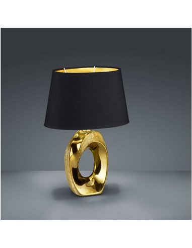 Candeeiro de mesa moderna Dourado e Preto Taba