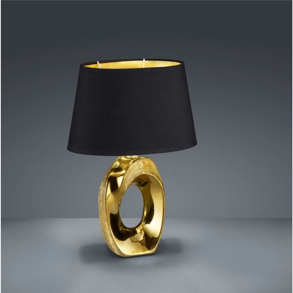 Candeeiro de mesa moderna Dourado e Preto Taba