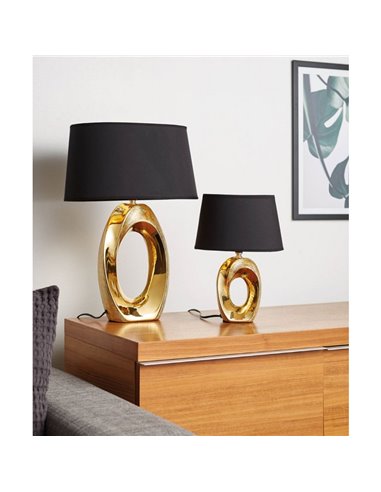 Lampe à poser Moderne Or et Noir Taba