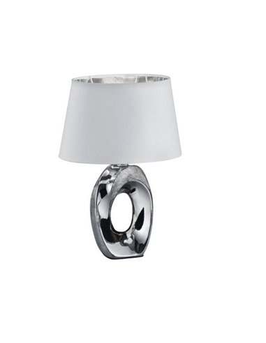 Candeeiro de mesa moderna Prateado e Branco Taba