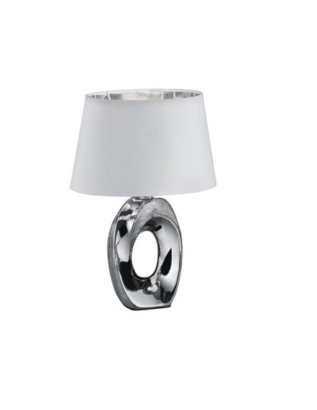 Candeeiro de mesa moderna Prateado e Branco Taba