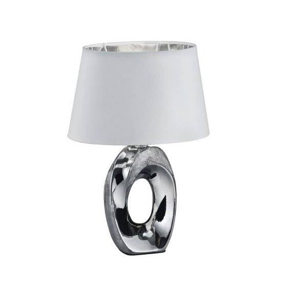 Candeeiro de mesa moderna Prateado e Branco Taba