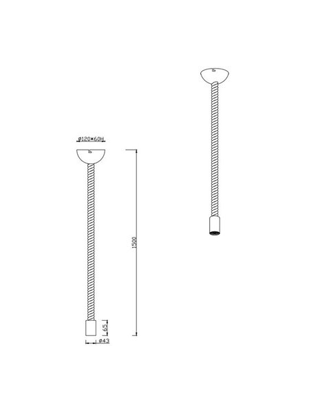 Candeeiro de teto Soga Bronze Velho Rope