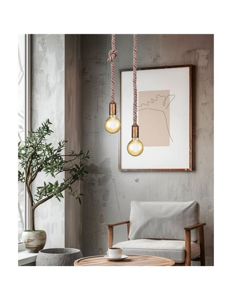 Lampe de plafond Corde ancien Bronze Rope