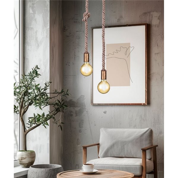 Lampe de plafond Corde ancien Bronze Rope