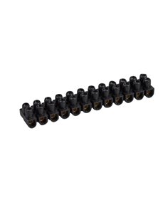 Regleta de conexión 12 bornas NYLBLOC negra 2,5 mm² 24 A 250 V tornillos imperdibles