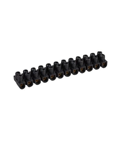 Regleta de conexión 12 bornas NYLBLOC negra 2,5 mm² 24 A 250 V tornillos imperdibles