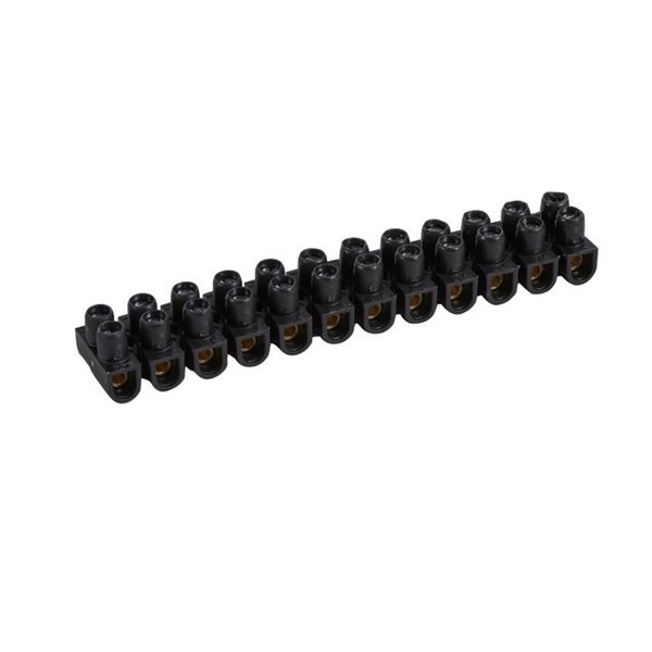 Regleta de conexión 12 bornas NYLBLOC negra 2,5 mm² 24 A 250 V tornillos imperdibles