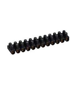 Regleta de conexión 12 bornas NYLBLOC negra 6 mm² 41 A 250 V tornillos imperdibles