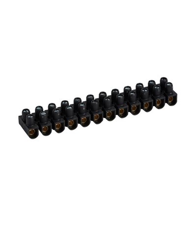 Regleta de conexión 12 bornas NYLBLOC negra 6 mm² 41 A 250 V tornillos imperdibles