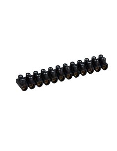 Regleta de conexión 12 bornas NYLBLOC negra 10 mm² 57 A 250 V tornillos imperdibles