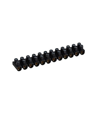 Regleta de conexión 12 bornas NYLBLOC negra 10 mm² 57 A 250 V tornillos imperdibles