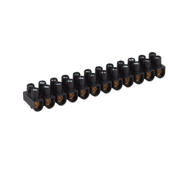 Bornier NYLBLOC 12 bornes noir 16 mm² 76 A 250 V avec vis imperdables
