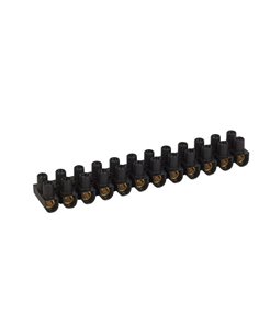 Regleta de conexión 12 bornas NYLBLOC negra 25 mm² 101 A 250 V con tornillos imperdibles