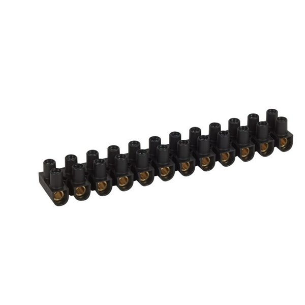 Regleta de conexión 12 bornas NYLBLOC negra 25 mm² 101 A 250 V con tornillos imperdibles