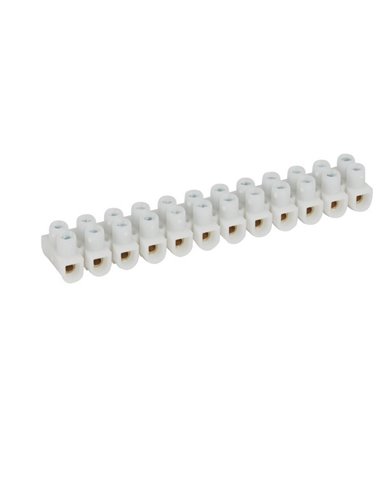 Bloco de terminais NYLBLOC branco de 12 terminais 2,5 mm² 24 A 250 V com parafusos prisioneiros