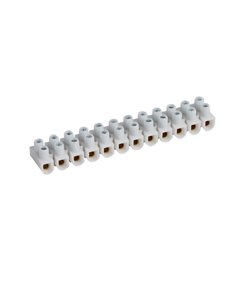 Bornier NYLBLOC blanc 12 bornes, 6 mm², 41 A, 250 V, avec vis imperdables