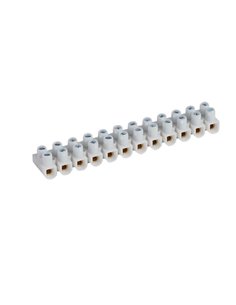 Bloco de terminais NYLBLOC branco 10 mm² 57 A 250 V com 12 terminais e parafusos prisioneiros