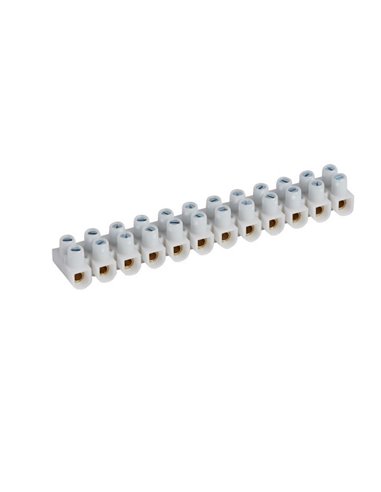 Regleta de conexión 12 bornas NYLBLOC blanca 10 mm² 57 A 250 V con tornillos imperdibles