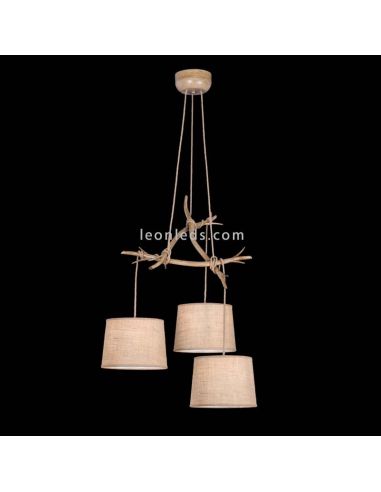 Lámpara Colgante de Techo Rústica Serie Sabina 3L de Mantra al mejor precio | LeonLeds Iluminación