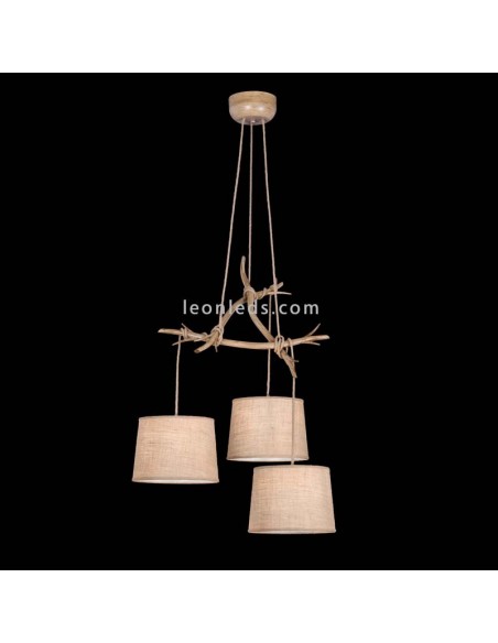 Lámpara Colgante de Techo Rústica Serie Sabina 3L de Mantra al mejor precio | LeonLeds Iluminación