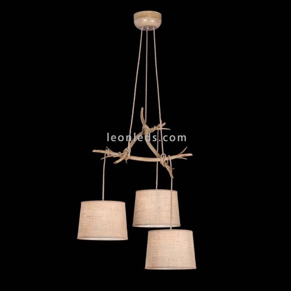 Lámpara Colgante de Techo Rústica Serie Sabina 3L de Mantra al mejor precio | LeonLeds Iluminación