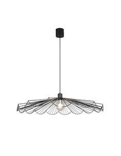 Luminária de teto MARGARITA com cúpula de grade, diâmetro 80 cm, lâmpada excl. 1x E27, máx. 60W, IP20, preta