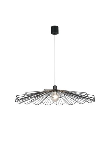 Lámpara de techo MARGARITA pantalla rejilla Ø80cm bombilla excl. 1x E27 max. 60W IP20 Negro