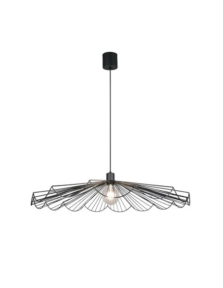 Plafonnier MARGARITA avec abat-jour grillagé, diamètre 80 cm, ampoule non incluse : 1 x E27, max. 60 W, IP20, noir
