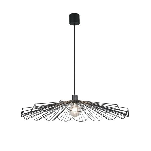 Plafonnier MARGARITA avec abat-jour grillagé, diamètre 80 cm, ampoule non incluse : 1 x E27, max. 60 W, IP20, noir