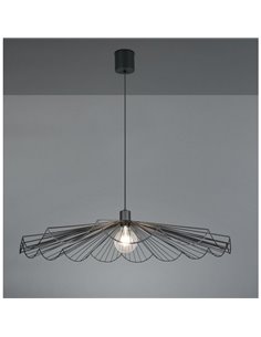 Luminária de teto MARGARITA com cúpula de grade, diâmetro 80 cm, lâmpada excl. 1x E27, máx. 60W, IP20, preta 2
