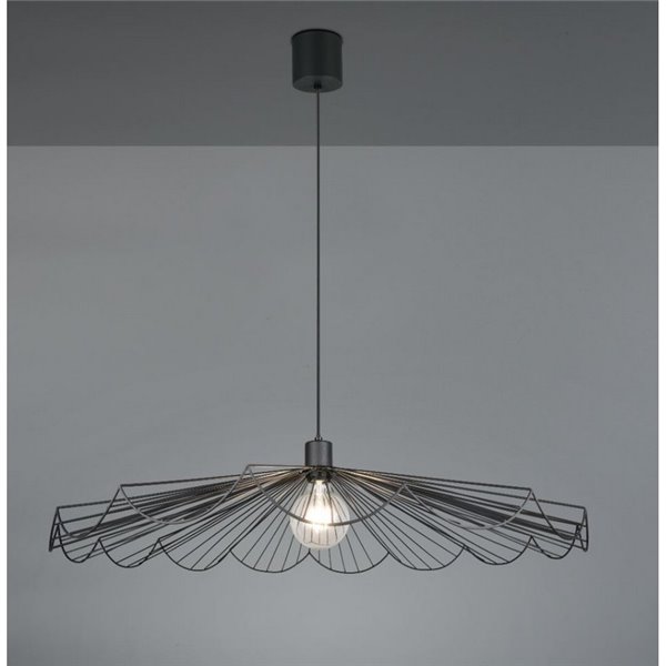 Lámpara de techo MARGARITA pantalla rejilla Ø80cm bombilla excl. 1x E27 max. 60W IP20 Negro