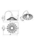 Aplique de pared de rejilla MARGARITA bombilla excl. 1x E27 max. 40W IP20 Negro