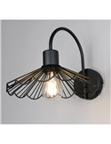 Aplique de pared de rejilla MARGARITA bombilla excl. 1x E27 max. 40W IP20 Negro