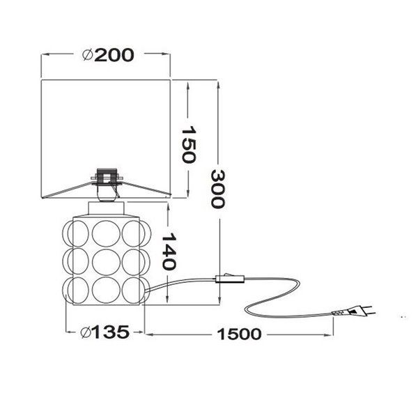 Lampe de table en céramique KATE, 30 cm, ampoule non incluse : 1 x E14, max. 40 W, blanche
