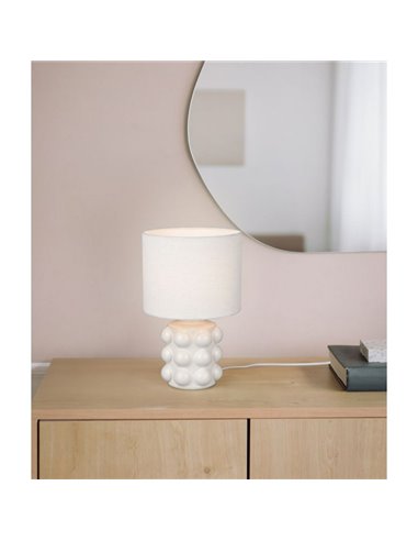 Lámpara de sobremesa cerámica KATE 30cm bombilla excl. 1x E14 max. 40W Blanco
