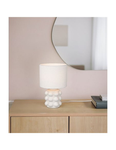Lámpara de sobremesa cerámica KATE 30cm bombilla excl. 1x E14 max. 40W Blanco