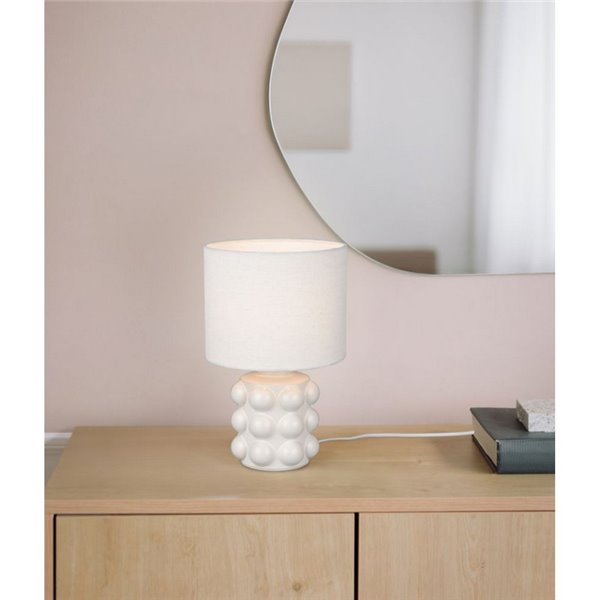 Lampe de table en céramique KATE, 30 cm, ampoule non incluse : 1 x E14, max. 40 W, blanche