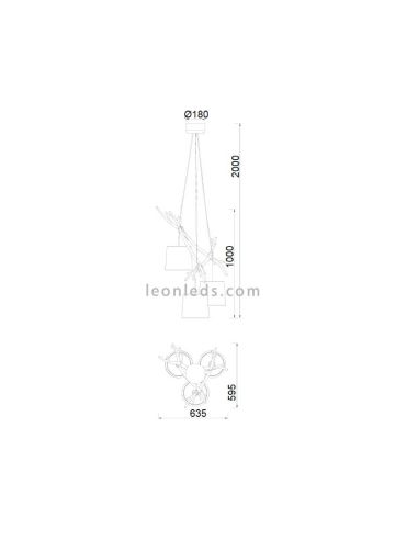 Lámpara Colgante de Techo Rústica Serie Sabina 3L de Mantra al mejor precio | LeonLeds Iluminación