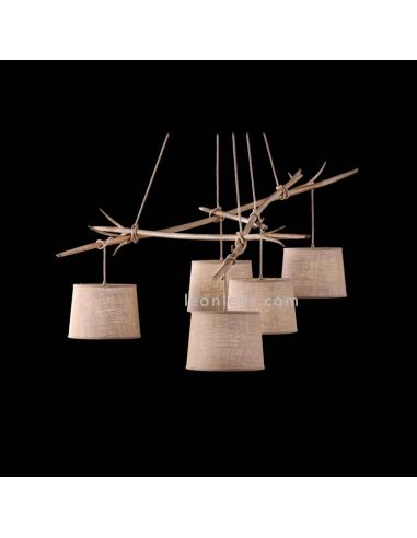Lámpara Colgante de Techo Rústica Serie Sabina 5L para estilos nórdicos al mejor precio | LeonLeds Iluminación