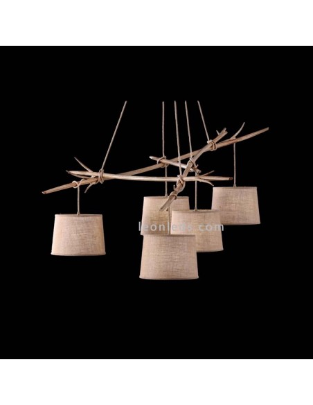 Lámpara Colgante de Techo Rústica Serie Sabina 5L para estilos nórdicos al mejor precio | LeonLeds Iluminación