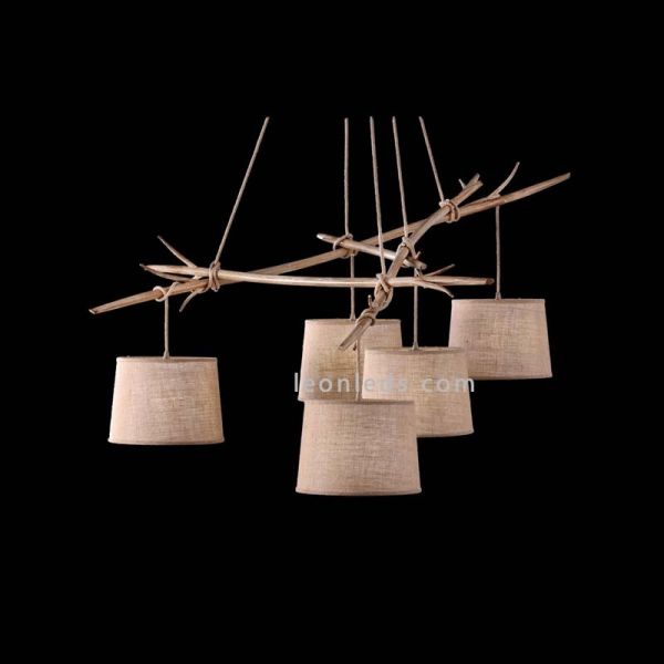 Lámpara Colgante de Techo Rústica Serie Sabina 5L para estilos nórdicos al mejor precio | LeonLeds Iluminación