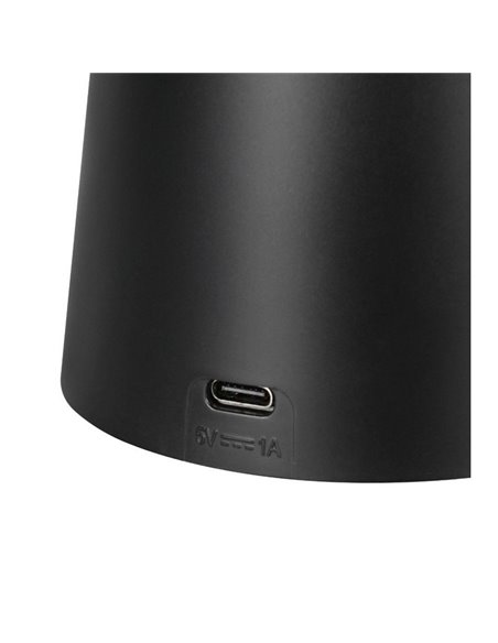 Candeeiro de mesa moderno CIRRUS RGB LED, recarregável USB-C + pilhas, preto