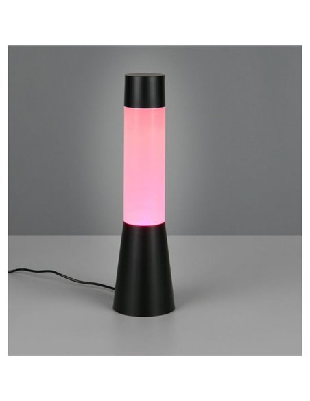 Lámpara LED de mesa moderna CIRRUS RGB recargable USB-C + pilas Negro