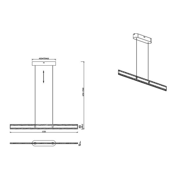 Luminária de teto LED ARCOLA 35W 4100lm, interruptor DIP regulável 2300+3000+4000K IP20 preta