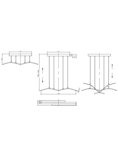 Plafonnier LED Spider 46 W, 4 650 lm, intensité variable, 2 700-6 500 K, nickel mat