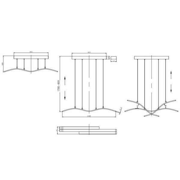 Lámpara de techo LED SPIDER 46W 4650lm regulable 2700-6500K Níquel mate 