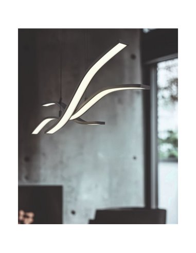 Luminária de teto LED Spider com memória e luz noturna 46W 4650lm 2700-6500K preta