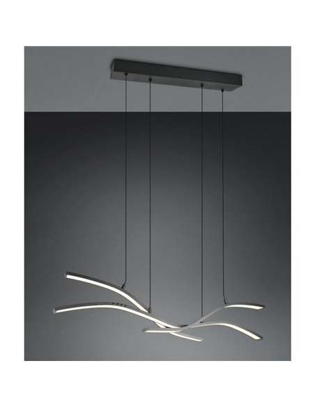 Luminária de teto LED Spider com memória e luz noturna 46W 4650lm 2700-6500K preta